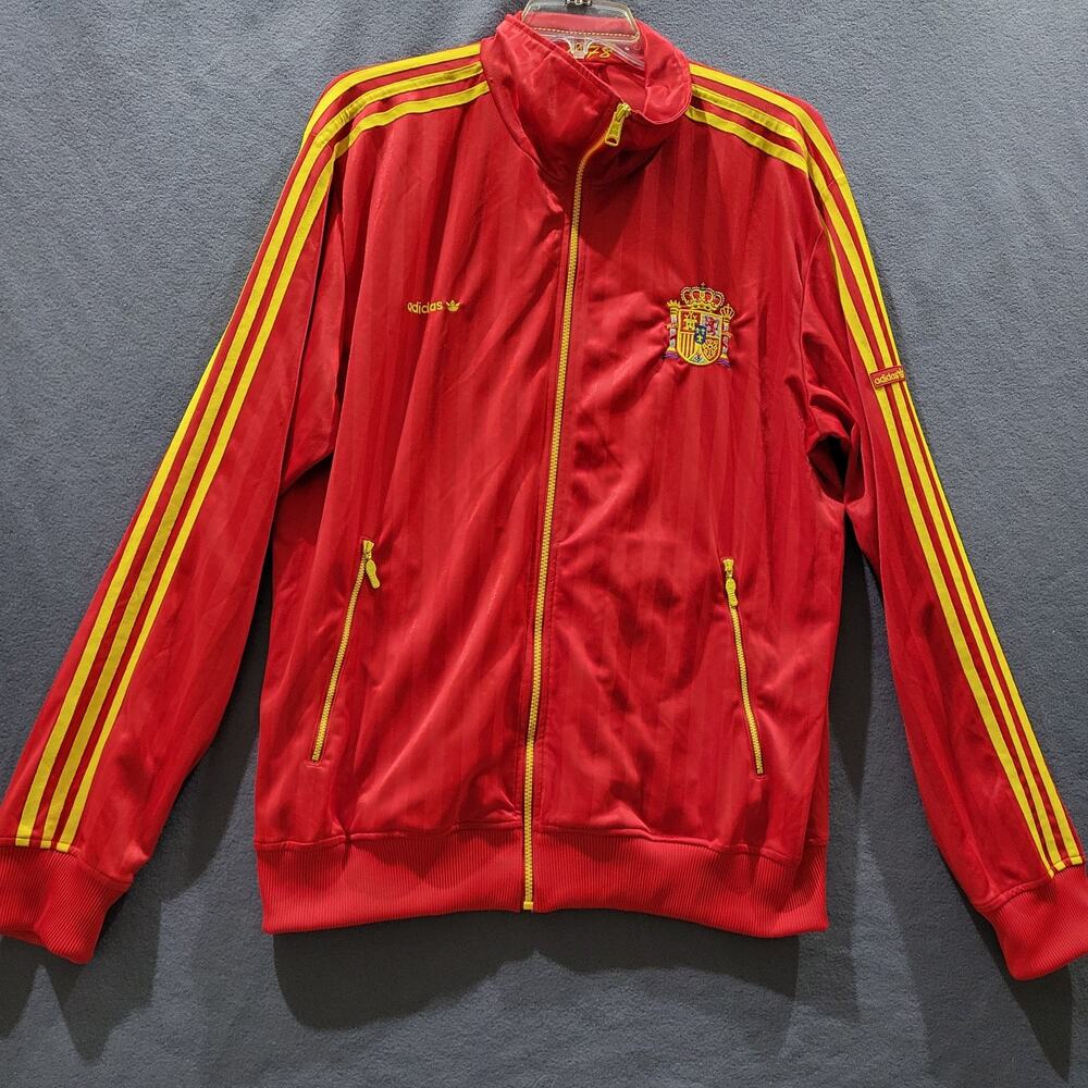 Adidas Spain 2010 Retro 1978 World Cup Track Jacket Mens 2XL Red Yellow Full Zip